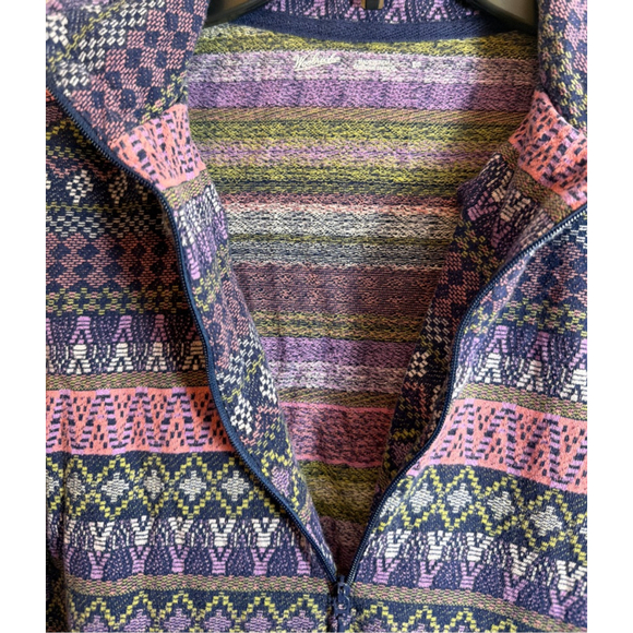 Woolrich Women’s Fair Isle Nordic Quarter Zip Flat Knit Top Small Gorpcore Layer - Picture 3 of 6